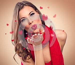 Woman to blow kisses photo