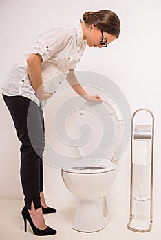 Woman in toilet