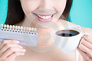 Woman with tooth whiten