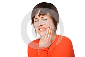 Woman with toothache photo