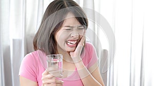 Woman with toothache photo