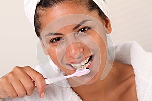 Woman with Toothbrush