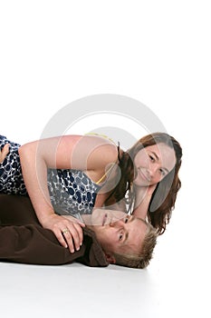 Woman on top of man