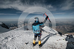 The woman at the top of Mount Elbrus