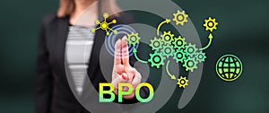 Woman touching a bpo concept