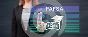 Woman touching a fafsa concept