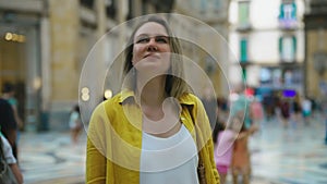 Woman tourist exploring Galleria Umberto