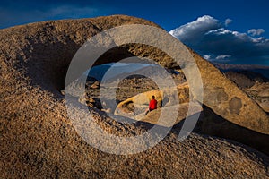 Woman Tourist Mobius Arch Alabama Hills