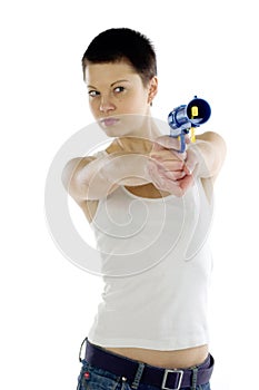 Woman with toy gun