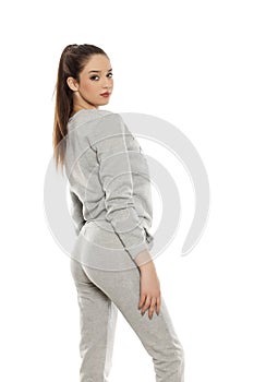 Woman in tracksuits