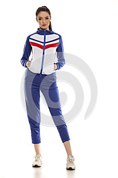 Woman in tracksuits