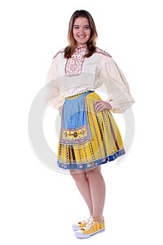 Woman in traditional estonian clothing