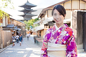 Woman with traditional japanese dress