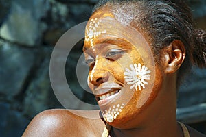 Woman with traditionally painted face