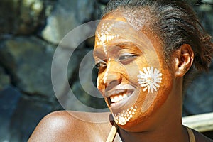 Woman with traditionally painted face