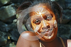 Woman with traditionally painted face