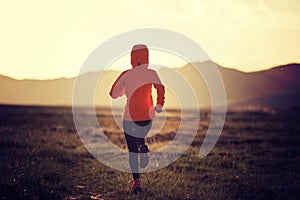 Woman trail runner cross country