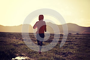 Woman trail runner cross country