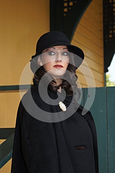 Woman at Train Depot