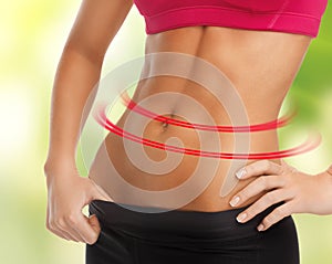 Woman trained abs photo