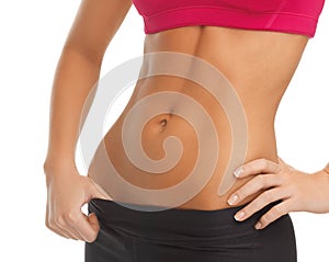 Woman trained abs photo