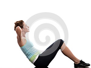 Woman training abdominals workout posture