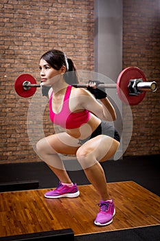 Woman with barbell