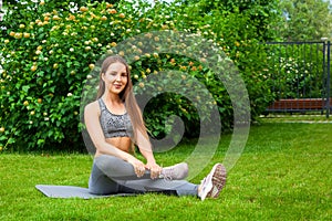 Woman training in the park