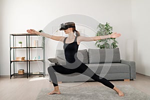 Woman training in VR headset