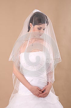 Woman with Transparent Wedding Veil