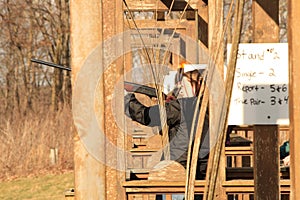 Woman trap shooting range