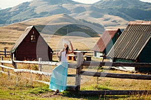 woman travel countryside alone