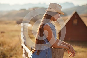 woman travel countryside alone