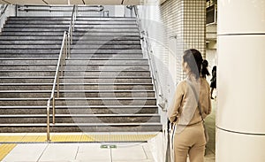 woman travel in the metro station