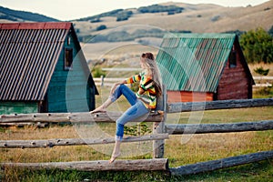 Woman travel village alone