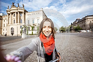 Woman traveling in Berlin