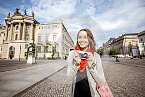 Woman traveling in Berlin