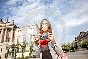 Woman traveling in Berlin