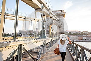 Woman traveling in Budapest