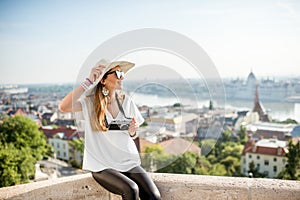 Woman traveling in Budapest