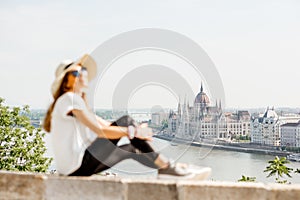 Woman traveling in Budapest