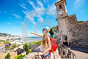 Woman traveling in Cannes