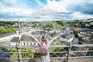 Woman traveling in Luxembourg