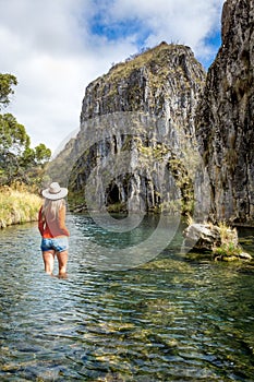 Woman traveller in high country Australia