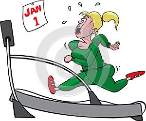 Woman on treadmill