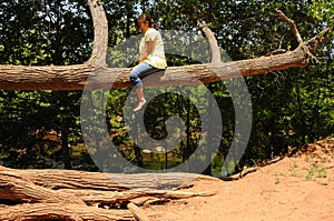 Woman On Tree Limb