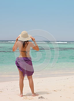 Woman on a tropical beach