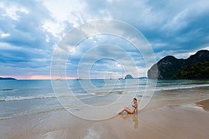 Woman on tropical Koh Mook