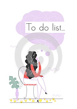 The woman trying to create a succesful to do list.