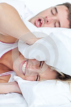 Woman trying to sleep